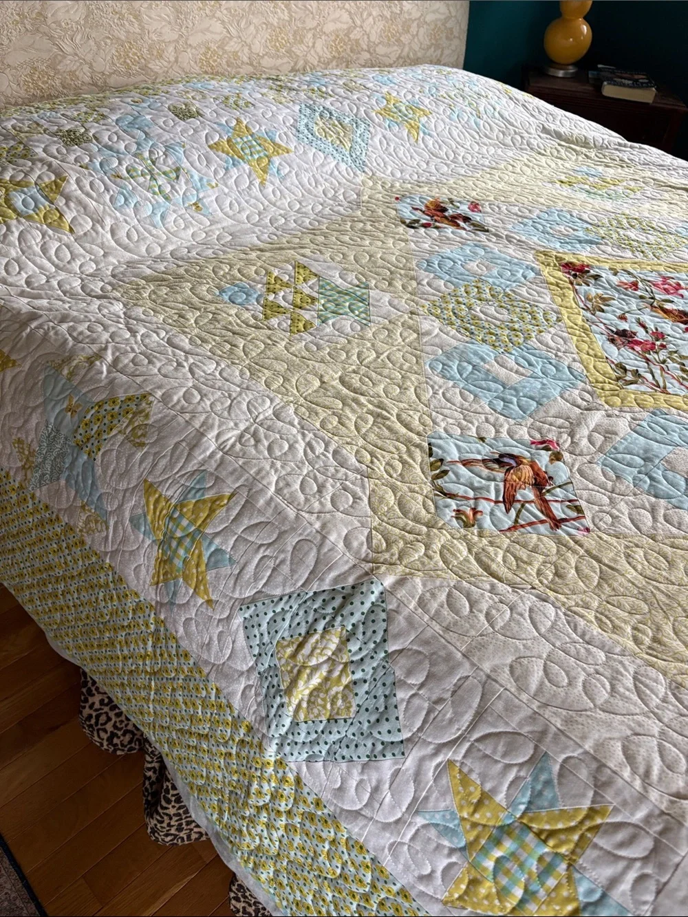 Patchwork Quilt Queen Size  Hand Made  EUC